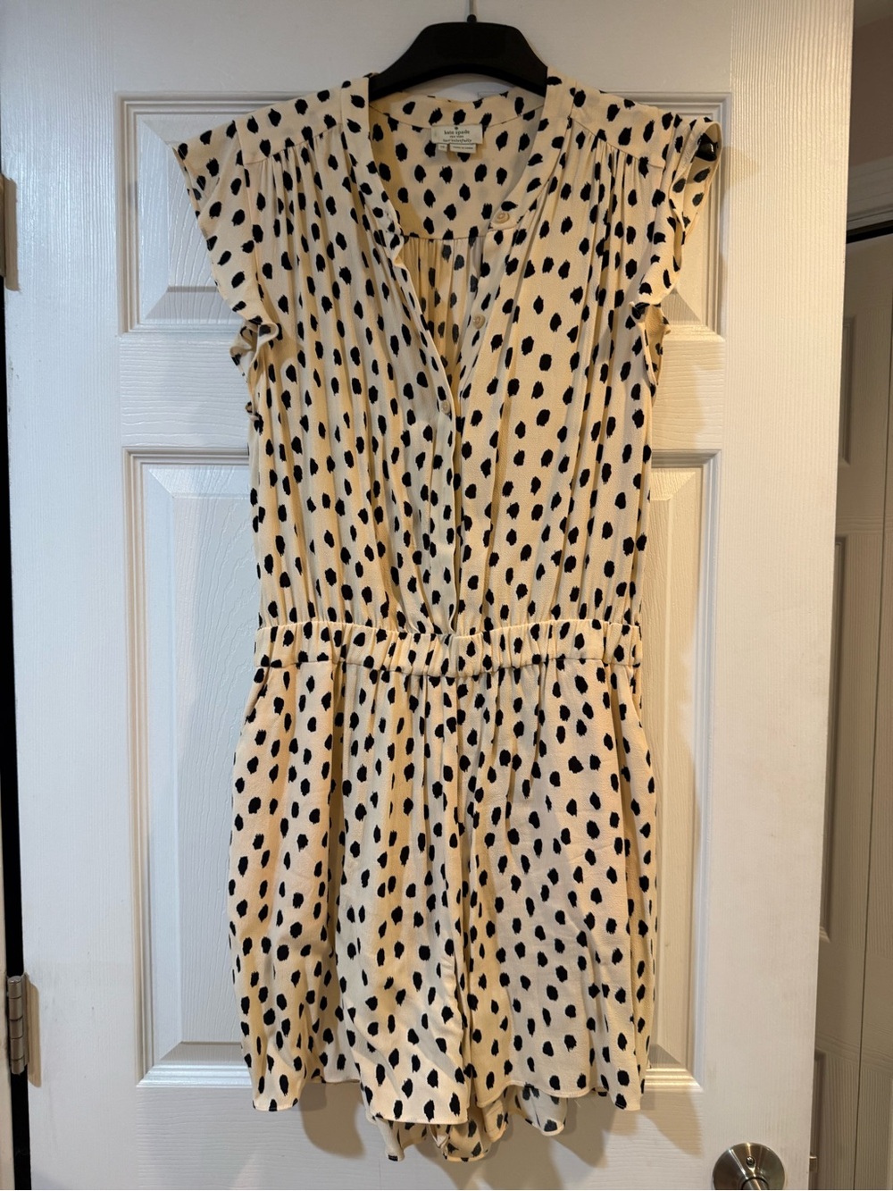 kate spade Cream and Black Polka Dot One-Piece Romper